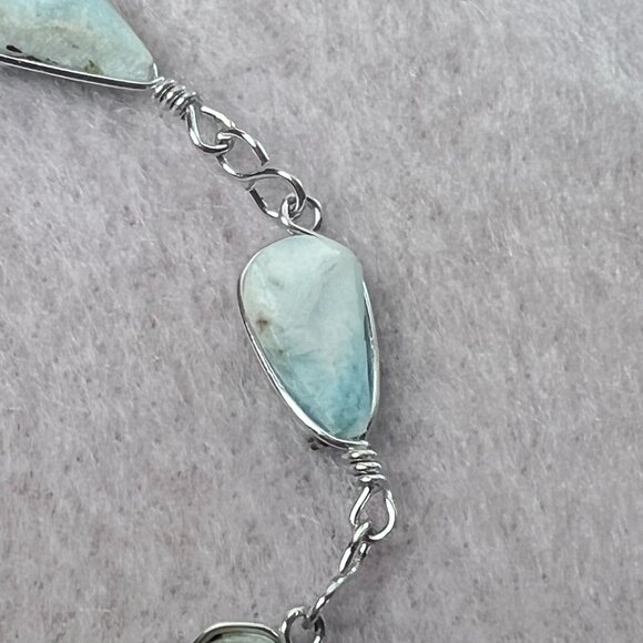 Turquoise & SS 925 7" Bracelet & Turtle Pendant - Picture 6 of 16